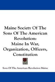 cover of Maine Society Of The Sons Of The American Revolution