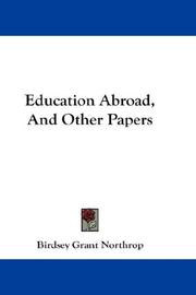 Cover of: Education Abroad, And Other Papers