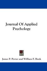 Cover of: Journal Of Applied Psychology | 