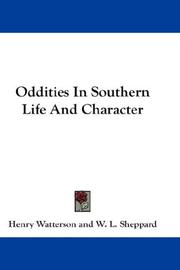 Cover of: Oddities In Southern Life And Character | 