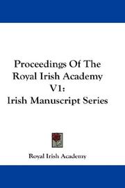 Cover of: Proceedings Of The Royal Irish Academy V1: Irish Manuscript Series