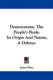 Cover of: Deuteronomy, The People's Book by James Sime