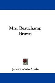 Cover of: Mrs. Beauchamp Brown