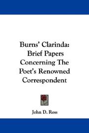 Cover of: Burns' Clarinda: Brief Papers Concerning The Poet's Renowned Correspondent