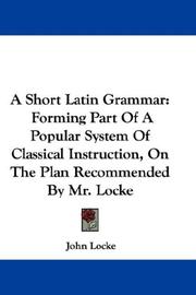 Cover of: A Short Latin Grammar by John Locke