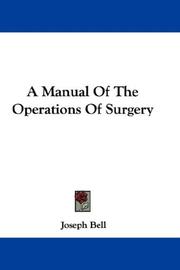 Cover of: A Manual Of The Operations Of Surgery
