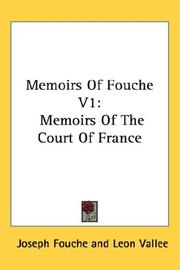 Cover of: Memoirs Of Fouche V1 by Joseph Fouché duc d'Otrante