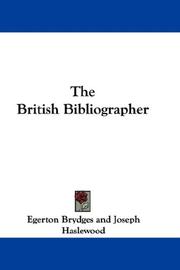 Cover of: The British Bibliographer