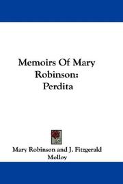 Cover of: Memoirs Of Mary Robinson: Perdita