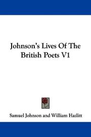 Cover of: Johnson's Lives Of The British Poets V1