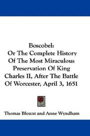 Cover of: Boscobel | Thomas Blount