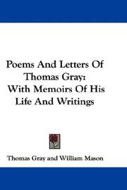 Cover of: Poems And Letters Of Thomas Gray | Thomas Gray