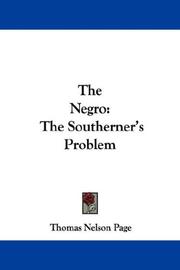 Cover of: The Negro: The Southerner's Problem