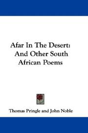 Cover of: Afar In The Desert by Thomas Pringle