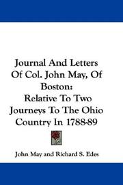 Cover of: Journal And Letters Of Col. John May, Of Boston by John May