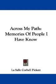 Cover of: Across My Path by La Salle (Corbell) Pickett