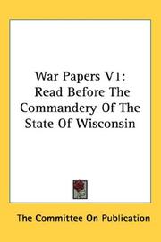 Cover of: War Papers V1 | The Committee On Publication