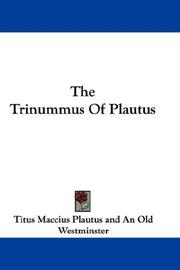 Cover of: The Trinummus Of Plautus