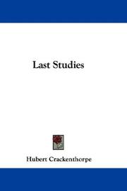 Cover of: Last Studies