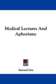 Cover of: Medical Lectures And Aphorisms