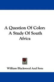 Cover of: A Question Of Color: A Study Of South Africa