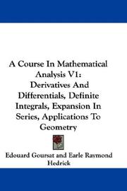 Cover of: A Course In Mathematical Analysis V1 by Edouard Goursat