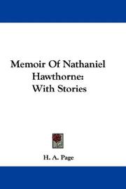 Cover of: Memoir Of Nathaniel Hawthorne by Alexander H. Japp