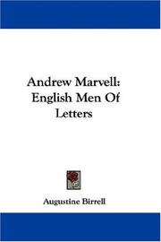 Cover of: Andrew Marvell by Augustine Birrell
