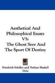 Cover of: Aesthetical And Philosophical Essays V5 | Friedrich Schiller