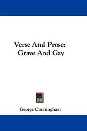 Cover of: Verse And Prose: Grave And Gay
