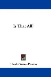 Cover of: Is That All?