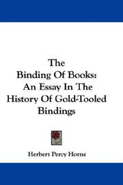 The binding of books by Herbert Percy Horne
