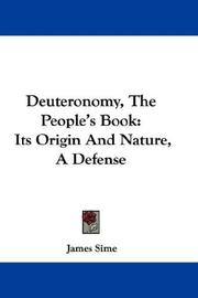 Cover of: Deuteronomy, The People's Book by James Sime