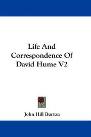 Cover of: Life And Correspondence Of David Hume V2 by John Hill Burton