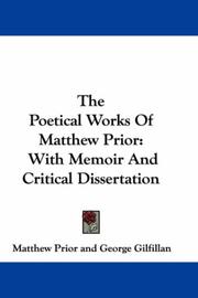 Cover of: The Poetical Works Of Matthew Prior by Matthew Prior