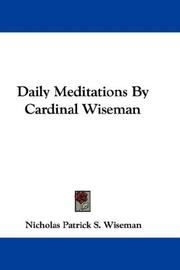 Cover of: Daily Meditations By Cardinal Wiseman