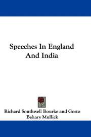 Cover of: Speeches In England And India | Richard Southwell Bourke