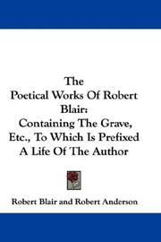 Cover of: The Poetical Works Of Robert Blair by Robert Blair