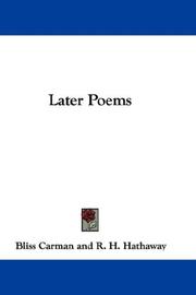 Later poems by Bliss Carman