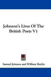 Cover of: Johnson's Lives Of The British Poets V1