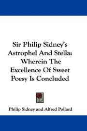 Cover of: Sir Philip Sidney's Astrophel And Stella by Philip Sidney