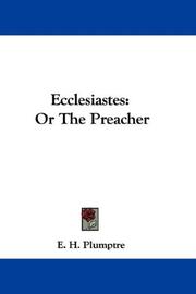 Cover of: Ecclesiastes by E. H. Plumptre