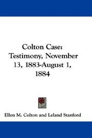 Cover of: Colton Case by Ellen M. Colton, Leland Stanford