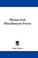 Cover of: Hymns And Miscellaneous Poems