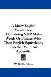 A Malay-English Vocabulary by W. G. Shellabear