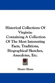 Cover of: Historical Collections Of Virginia by Henry Howe