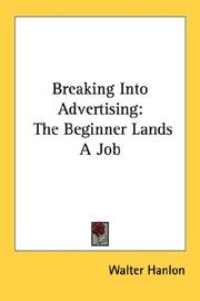 Cover of: Breaking Into Advertising by Walter Hanlon