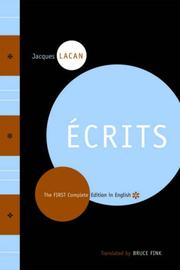 Cover of: Ecrits by Jacques Lacan