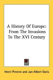 Cover of: A history of Europe