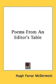 Cover of: Poems From An Editor's Table by Hugh Farrar McDermott